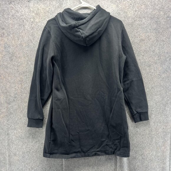 Puma Hoodie Dress Womens Small Black Camo Logo Fleece Sweatshirt Tunic - Picture 2 of 10